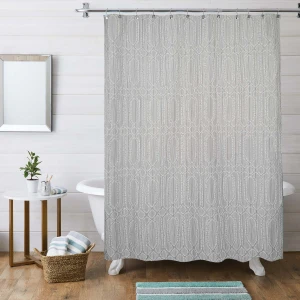 Home decor gray washable jacquard unique geometric bathroom shower curtains