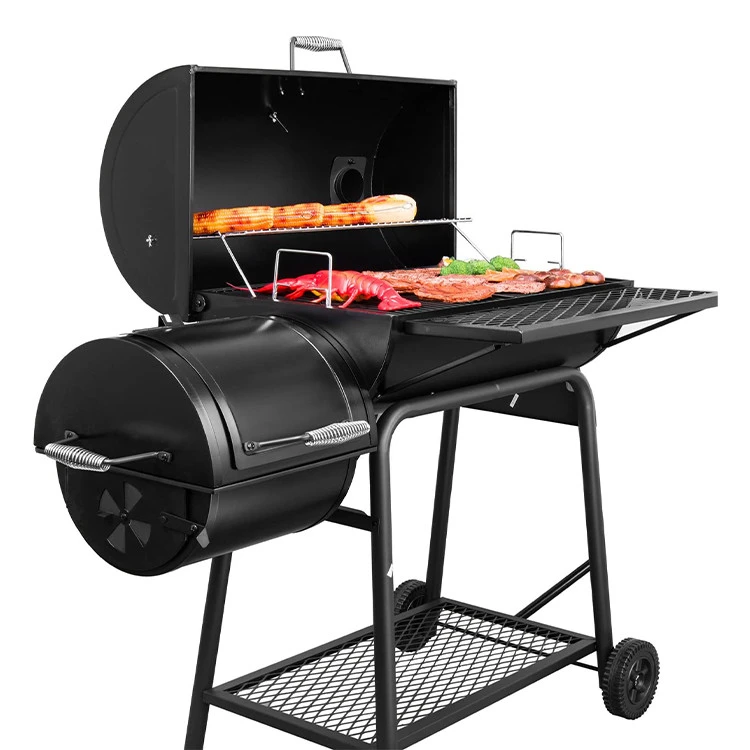 HOMFUL Garden Barbecue Grill Portable Charcoal bbq Grills Iron Charcoal Grill with Offset Smoker