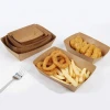 Hot Brown Paper Trays Dish Fried Chicken Containers Rice Potato Chips Fried Snacks Takeaway Takeaway Boat Box