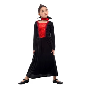 hot New design children gorgeous Black vampire dress for Goth Style girl Costume