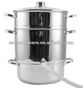 Hot sale in Russia Stainless Steel cookware 25CM 3 Tier(three-tier) Juice Cooker