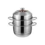 Hot sale kitchen cooking food steaming soup pan steamer stainless steel 3-layers steamer pot  cooking pan