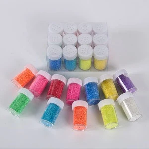 Hot Sale Wholesale 12 Color 10G Rainbow Glitter Powder Shaker Set For Slime Art and Craft