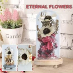 Hot Selling 2017 Amazon Wholesale Natural Dried Flowers Eternal Rose in Wooden Base