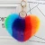 Import Hot Selling Bag Jewelry Rainbow Color Faux Rabbit Fur Heart Shape Fluffy Pompom Heart Keychains from China