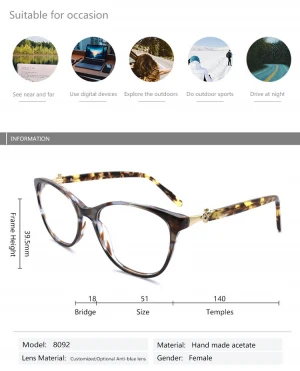 Hot Selling Best Price Innovative Acetate Optical Eyewear Frame Spectacle