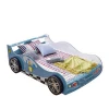 Hot selling children furniture solid wood Kids Bed Blue for kids race car bed