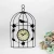 Import Hot selling Faddish Product Originality Home Stereoscopic Birdcage Iron Art Home Furnishing Wall Clocks from China