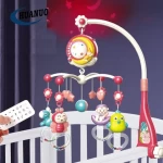 Hot selling lovely style music crib mobile hanging animal rattle toy baby moon toys bed bell