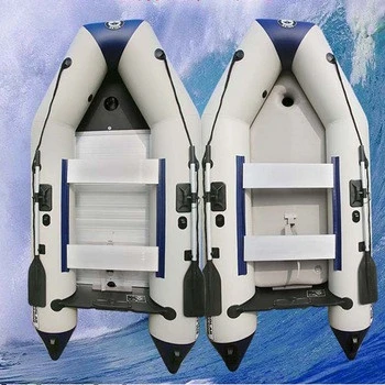 Hot selling rowing motor boat air deck floor inflatable fishing boat