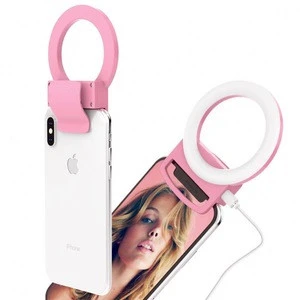 hot selling selfie ring light 64 LED Rechargeable MK01 Flash Selfie Light for mobile phone