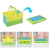 Household storage Multi-Function Collapsible Portable Folding Supermarket Fruit Vegetable Plastic Shopping Basket