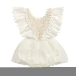 In Stock Ruffle dress skirt Mameluco de bebes boutique  de lino linen  encaje lace  boutique baby romper
