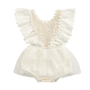 In Stock Ruffle dress skirt Mameluco de bebes boutique  de lino linen  encaje lace  boutique baby romper