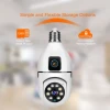 Indoor 2MP E27 Wifi Light Bulb Security Camera with 2 Lens Two Way Audio TF Card Recording 360 Degree Security Camera