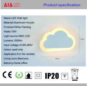 Indoor cloud style 10W kids led wall lighting interior led wall lamp for school