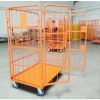Industrial Logistics Foldable Rolling Steel Cage Trolley Factory Supply Four-wheel Wheel Roll Container ODM Storage Trolley