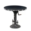 INDUSTRIAL & VINTAGE CAST IRON ADJUSTABLE HEIGHT ROUND DINING TABLE