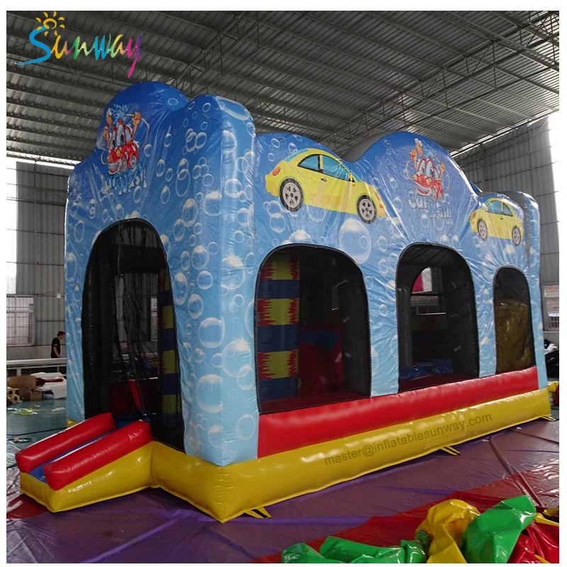 inflatable car wash jumping castle bounce combo