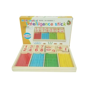 Intelligent Math Wooden Early Teach Toys Educational math Count wood Sticks toys