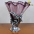 Import Italian Wedding V-shaped clear purple glass vase with resin flower decoration from China