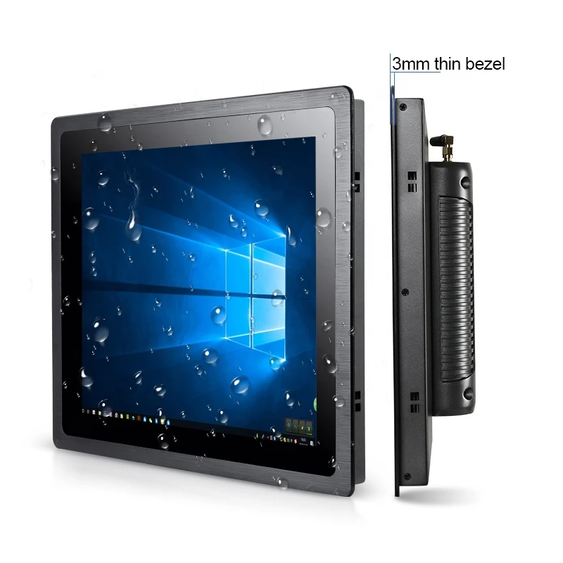 J1900 Quad Core LCD  All in one 19 inch Customization kiosk fingerprint reader industrial touch screen panel pc