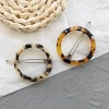 Japan Style Amber Acrylic Hair Clips Geometric Round Triangle Hairpin Leopard Heart Shape Women Hair Accessories Barrettes