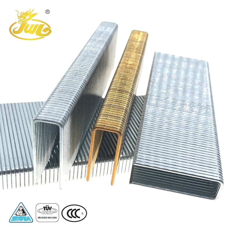 JWL China Suppliers OEM Stainless Steel Bright Surface Standard U-Type Nail Furniture Staple
