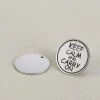 Keep Calm and Carry On stainless steel round Key Ring