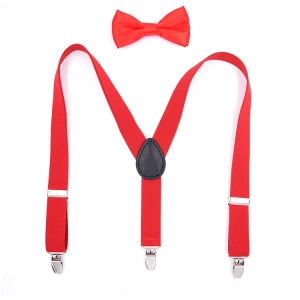kids suspenders, child suspenders, boys girls bow tie and suspenders set posture support brace
