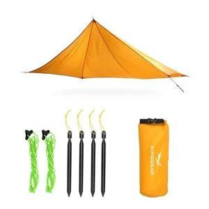 KingGear Waterproof Ultralight Camping Fishing BBQ 210T Polyester Fabric Portable Sun Rain Fly Tarp Shelter Tent