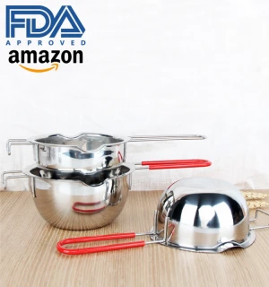 Kitchen Gadget 2021 Stainless Universal Double Boiler,Fondue Set,Melting Pot with Silicone Handle