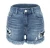 KX-915 Popular lace up skinny homme women jeans shorts ripped elastic womens summer jeans