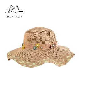 Ladies 100 paper straw hats floppy hat womens sun wholesale