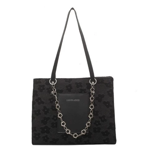 Large capacity Womens bag 2021 fashionable hand-held shopping bag autumn/winter chain one-shoulder tote bag