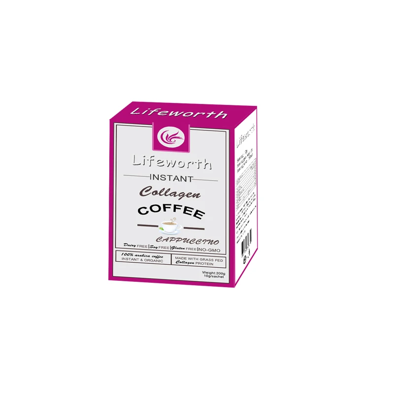 Lifeworth private label bovine collagen peptide powder cappuccino coffee