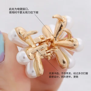 Lovely Rhinestone Flower Simulate Pearl Hair Clips Hairpins Bling  Hair Jewelry Barrettes For Kids/Women Gifts