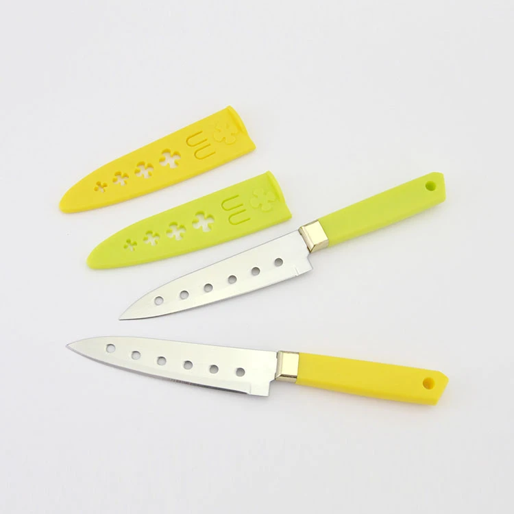Made in China hollow scabbard stainless steel round hole fruit knife