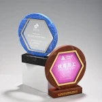 Manufacturer Custom company logo souvenir Marble medal trophy plaque suitable  award recognition encourage employees to remember