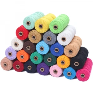 Manufacturer Supply 100% cotton colorful sewing thread cotton embroidery thread cotton  macrame rope