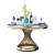 Import Marble dining table and chair combination round dining table with turntable from China