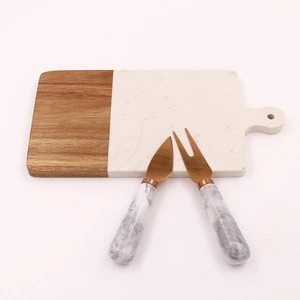 marble resin handle stainless steel kitchen cheese knives accessories sets gold cheese knife set