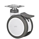 Matel Steel Top Plate Swivel 3 Inch PU Braked Medical Castor Wheel