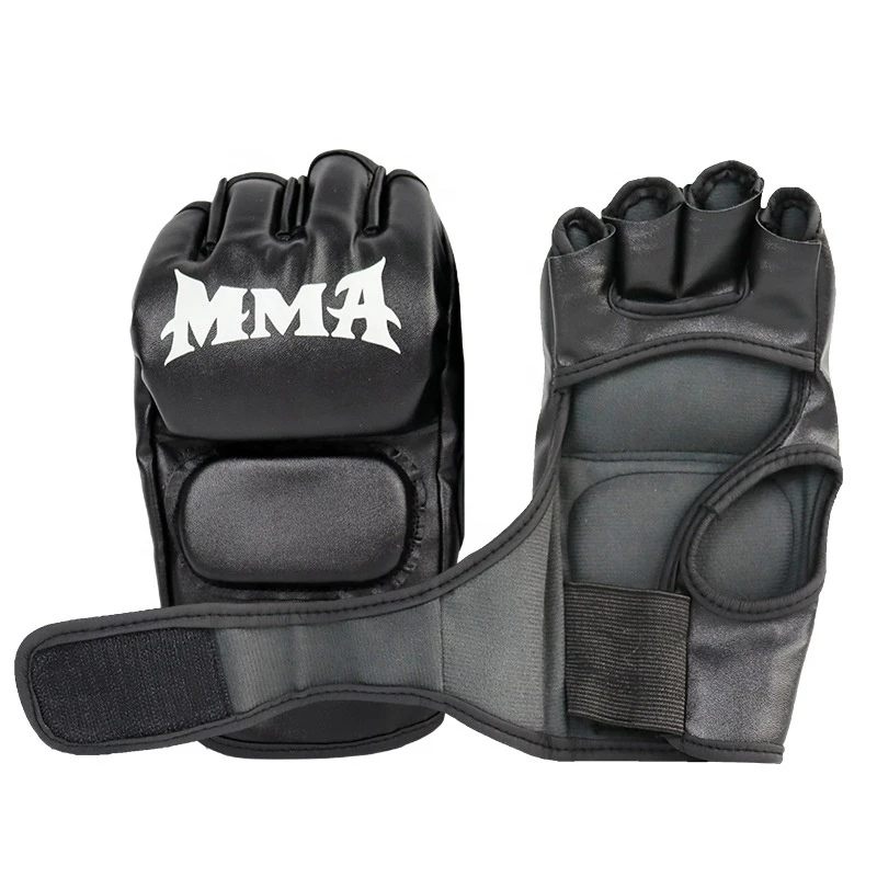Matt Black 7oz MMA Training Sparring Grappling Boxing Muay Thai Punching Bag UFC Gloves.