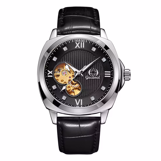 Mechanical Watches for Men Skeleton Automatic Moon Phase Men?s Business Relojes Wristwatch Waterproof Moons Watch