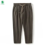 Mens Solid Color Trousers Mens Clothing Elastic Casual Mens Pants Loose Straight-Leg Pants Drawstring Trousers