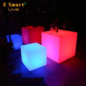 modern bar chairs LED cube chair with color changing