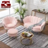 Modern Couch Velvet Fabric chair Leisure mental Armchair Living Room Furniture Shell Velvet Sofa Chair