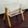 Modern Furniture Acrylic Small Bedside Table Clear Lucite Coffee Table With Drawer