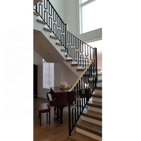 Modern Luxury brass stair railing wrought iron railing indoor brass railing